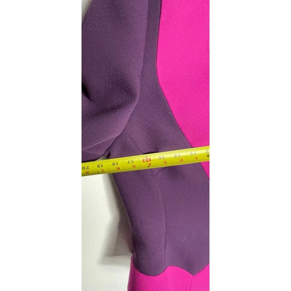 Manzoni Couture Womens Wool Silk Single Breasted Blazer Jacket Fuchsia Pink 12 - Picture 6 of 8